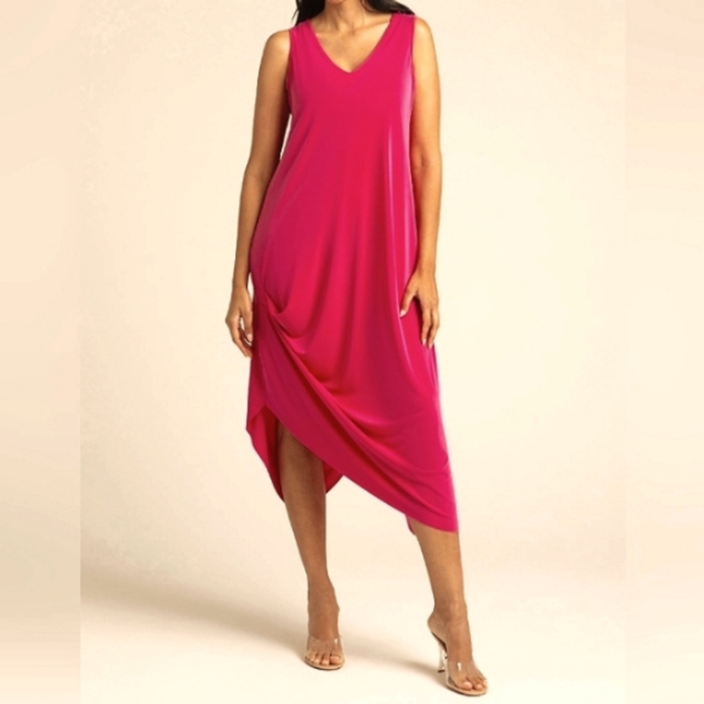 SYMPLI 🇨🇦 DRAMA DRESS SLEEVELESS, Coral Red SIZE 4 NWT